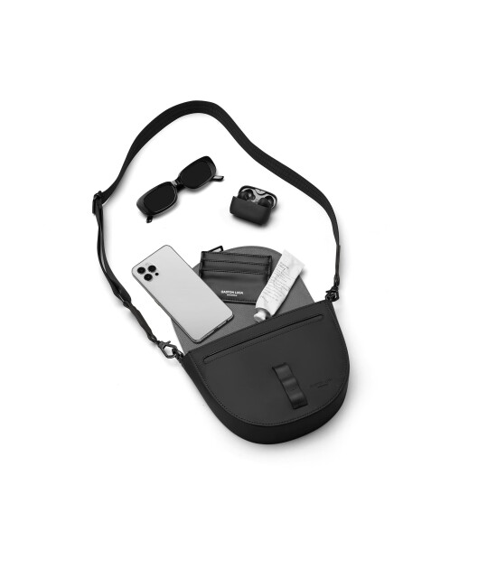 Gaston Luga Spläsh Moon Crossbody Omuz Çantası // Black