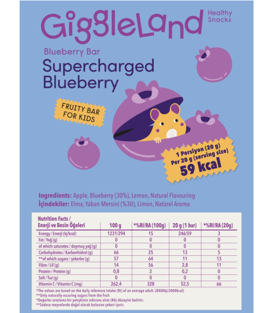 Giggleland Meyve Bar Set (5 Adet) (20 gr) // Yaban Mersini