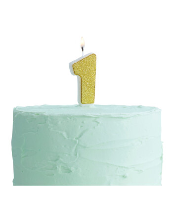 Ginger Ray 1 Numara Altın Simli Mum