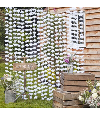 Ginger Ray Beyaz Çiçekler Arka Fon