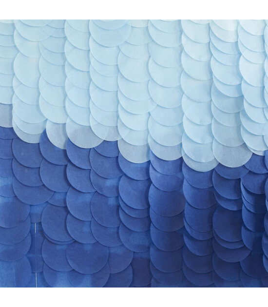 Ginger Ray - Backdrop Tissue Paper Discs Blue Ombre - Mavi Tonlar Arka Fon