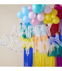 Ginger Ray - Balloon Bunting Brights Confetti Clear Foil - Happy Birthday Balon - Renkli Konfetiler