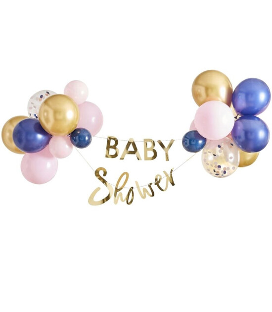 Ginger Ray Altın Baby Shower Yazısı ve Balon Dekorlar