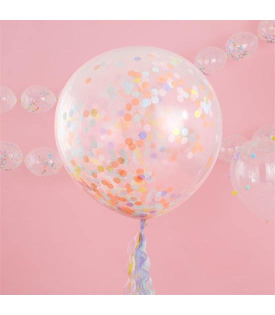 Ginger Ray Dev Pastel Konfetili Balonlar