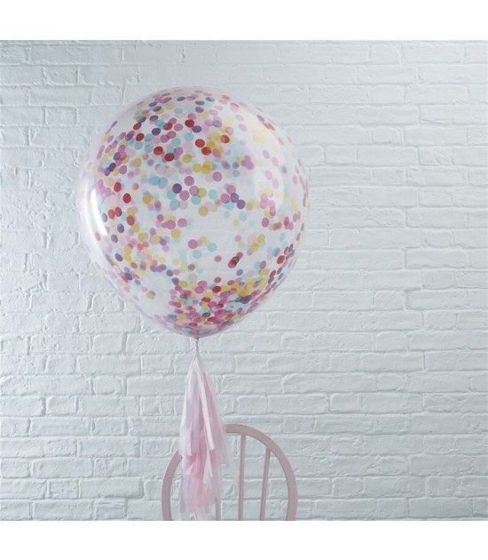 Ginger Ray Dev Renkli Konfetili Balonlar