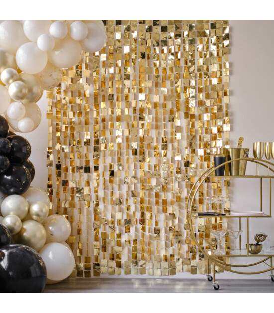 Ginger Ray - Backdrop - Sequin Wall - Gold/Champagne - Arka Fon - Payetli Duvar - Altın/Şampanya