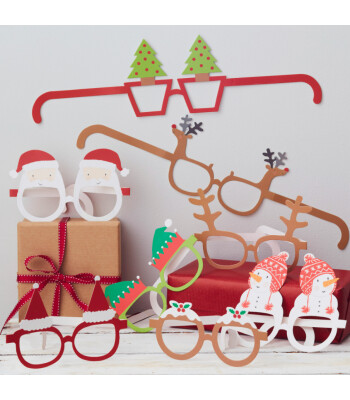 Ginger Ray - Novelty Christmas Glasses - Yeni Yıl Gözlükleri (8'li)