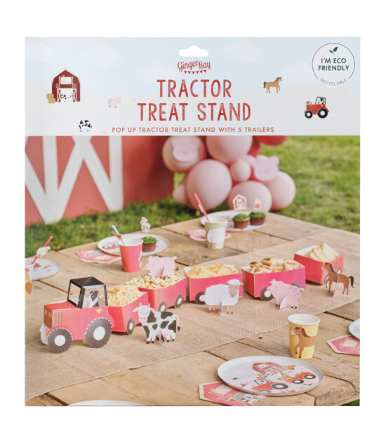 Ginger Ray - Treat Stand - Tractor and Trailer Treat Stand - Traktör ve Römork İkram Standı