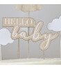 Ginger Ray Ahşap Pasta Süsü // Hello Baby