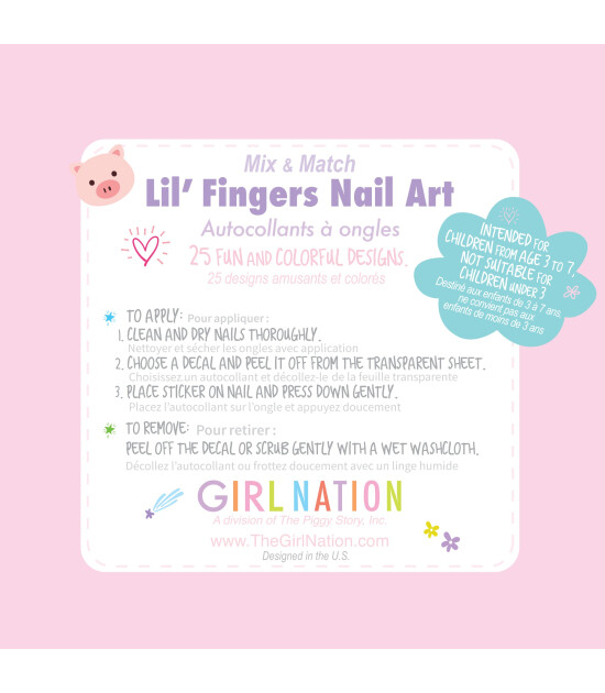 Girl Nation Lil Fingers Tırnak Sticker // Animal Friends