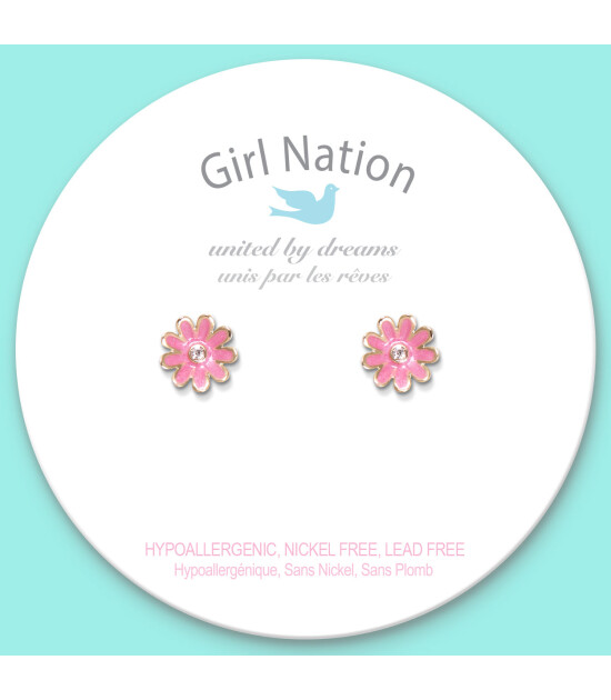 Girl Nation Cutie Küpe // Pink Daisy