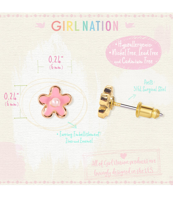 Girl Nation Cutie Küpe // Pink Fancy Flower