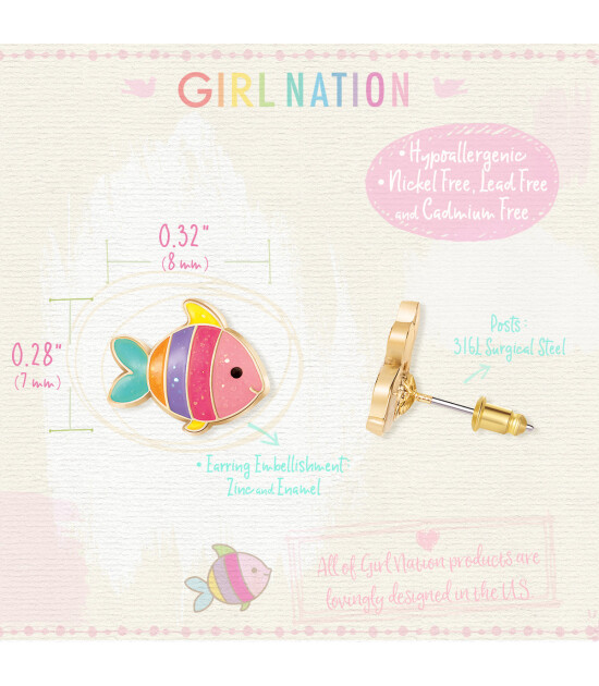 Girl Nation Cutie Küpe // Rainbow Fish