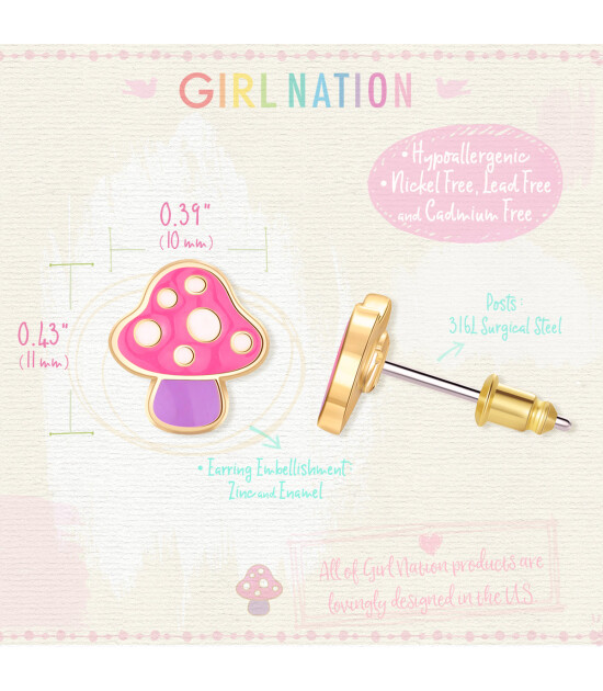 Girl Nation Cutie Küpe // Mini Mushroom