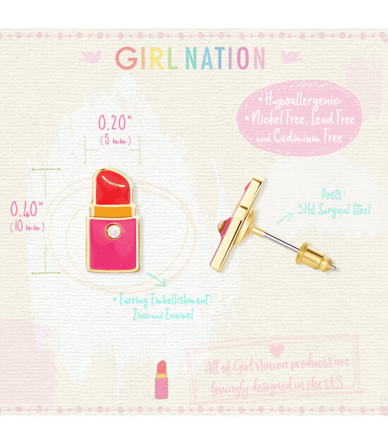 Girl Nation Cutie Küpe // Lipstick Chick