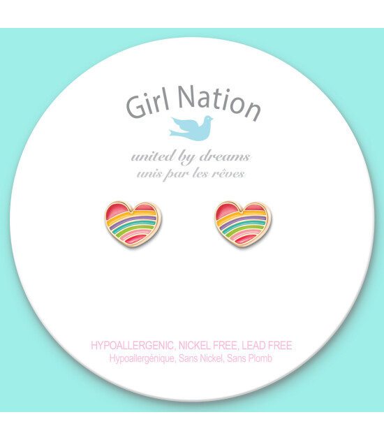 Girl Nation Cutie Küpe // Rainbow Heart