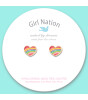 Girl Nation Cutie Küpe // Rainbow Heart