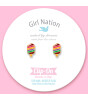 Girl Nation Clip On Klipsli Küpe // Rainbow Pop