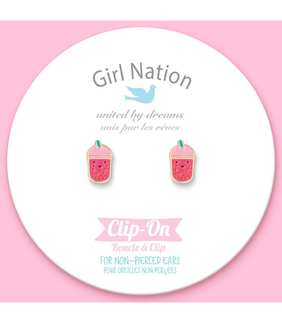 Girl Nation Clip On Klipsli Küpe // Boba Tea Bliss