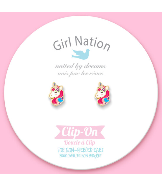 Girl Nation Clip On Klipsli Küpe // Unicorn Dreams