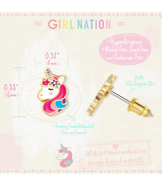 Girl Nation Cutie Küpe // Unicorn Dreams