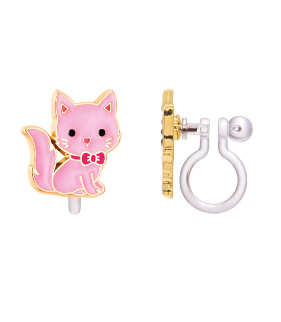 Girl Nation Clip On Klipsli Küpe // Pink Kitty