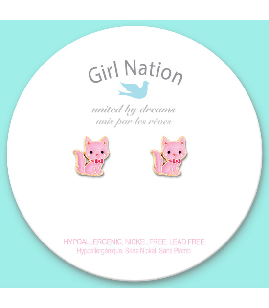 Girl Nation Cutie Küpe // Kitty Pink