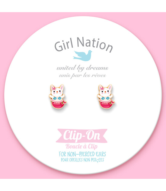Girl Nation Clip On Klipsli Küpe // Bunny Mermaid