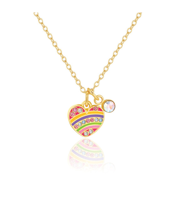 Girl Nation Sweet Petite Kolye // Crystal Rainbow Heart