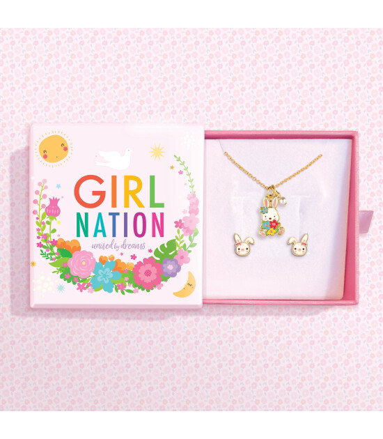 Girl Nation Kolye ve Küpe Hediye Set // Bunny & Blooms