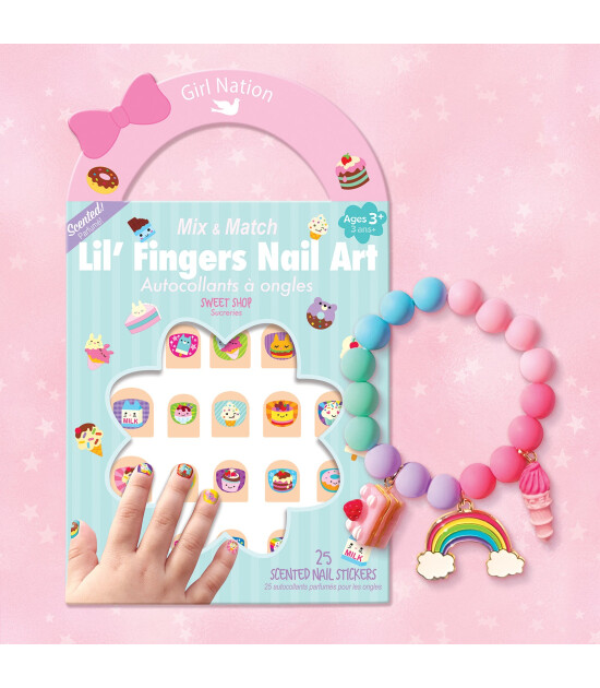 Girl Nation Charming Whimsy Bileklik ve Tırnak Sticker Hediye Set // Sweet Shop