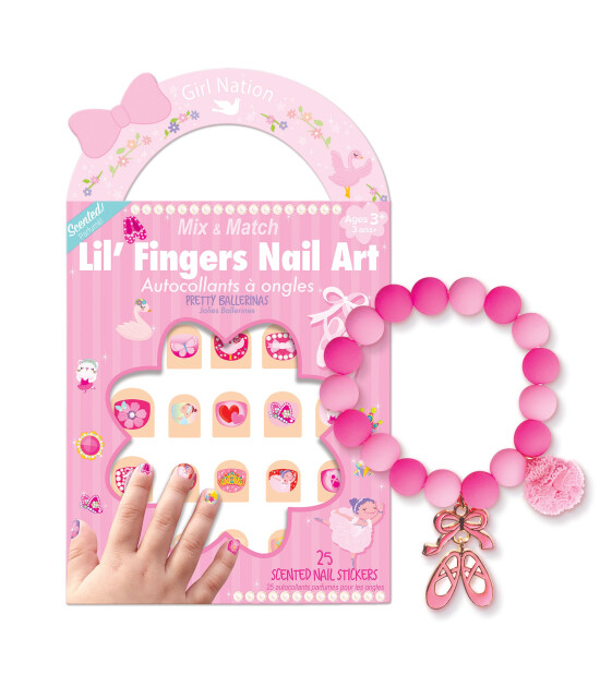 Girl Nation Charming Whimsy Bileklik ve Tırnak Sticker Hediye Set // Ballet Bliss