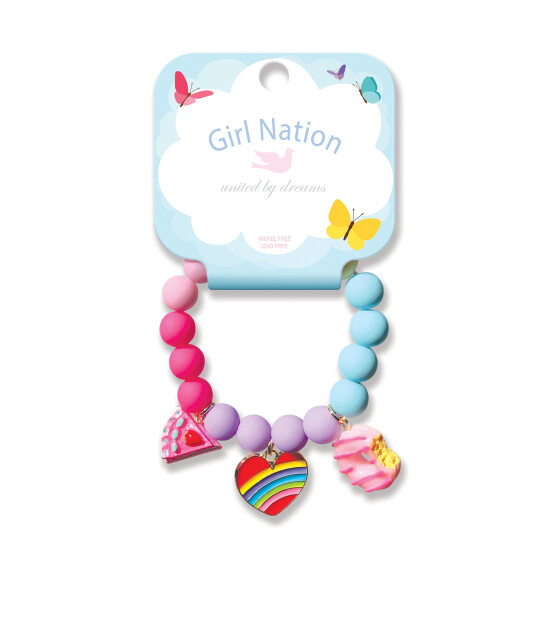 Girl Nation Charming Whimsy Bileklik // Rainbow Heart