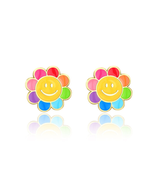 Girl Nation Cutie Küpe // Rainbow Happy Flower