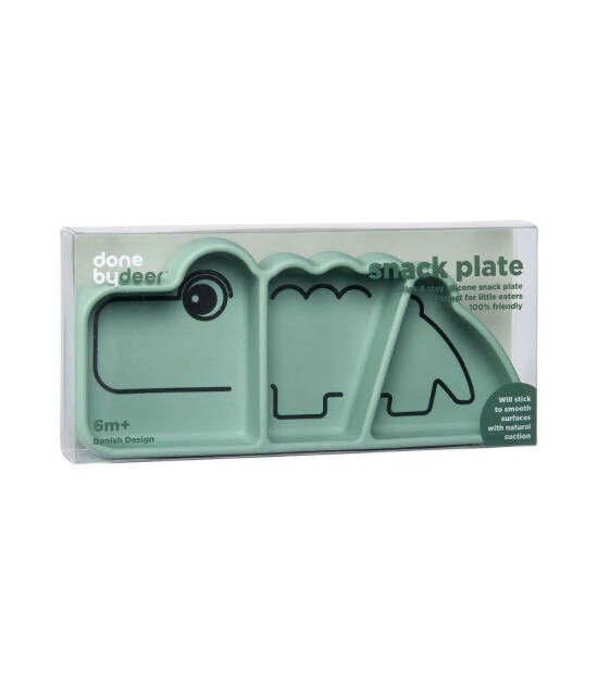 Done by Deer Vakumlu B&ouml;lmeli Silikon Tabak // Croco - Yeşil