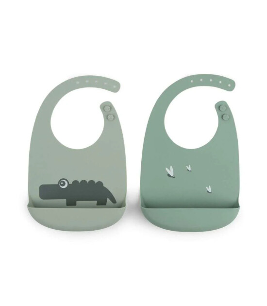 Done by Deer Silikon Mama &Ouml;nl&uuml;ğ&uuml; Set (2 Adet) // Croco - Yeşil