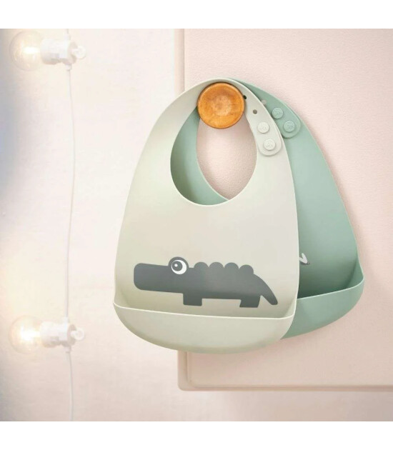 Done by Deer Silikon Mama &Ouml;nl&uuml;ğ&uuml; Set (2 Adet) // Croco - Yeşil