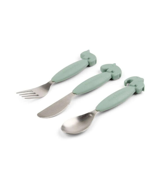 Done by Deer Paslanmaz &Ccedil;elik &Ccedil;atal Kaşık Bı&ccedil;ak Seti // Deer Friends - Yeşil