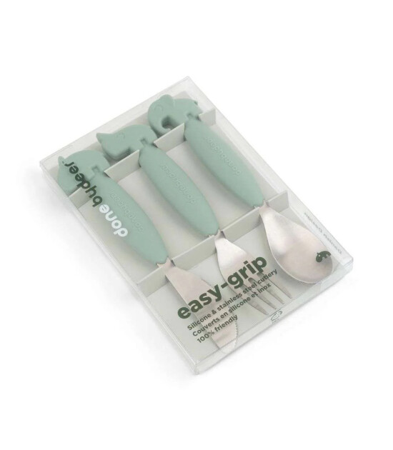 Done by Deer Paslanmaz &Ccedil;elik &Ccedil;atal Kaşık Bı&ccedil;ak Seti // Deer Friends - Yeşil