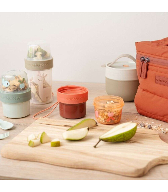 Done by Deer Taşınabilir &Ccedil;ift Hazneli Atıştırmalık Kaps&uuml;l&uuml; // Birdee - Bej