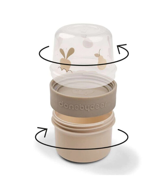 Done by Deer Taşınabilir &Ccedil;ift Hazneli Atıştırmalık Kaps&uuml;l&uuml; // Birdee - Bej