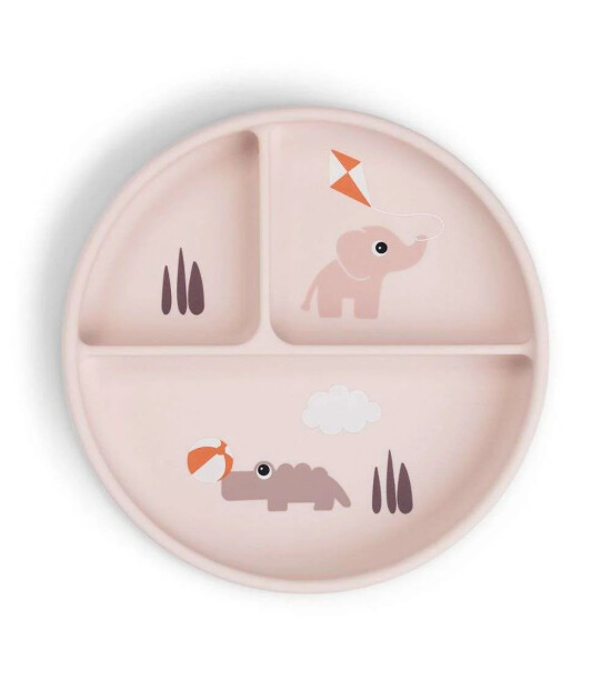 Done by Deer Vakumlu B&ouml;lmeli Silikon Tabak // Playground - Pembe