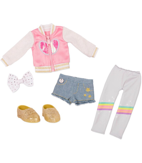 Glitter Girls Oyuncak Bebek Kıyafet Seti // Deluxe Top & Rainbow Leggings