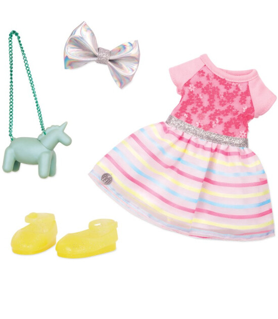 Glitter Girls Oyuncak Bebek Kıyafet Seti // Sequins & Stripes Dress