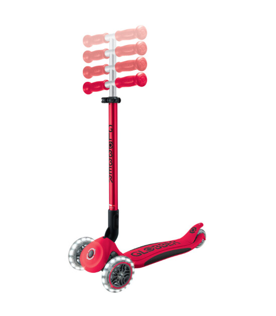 Globber Elite Deluxe Işıklı Scooter // Kırmızı