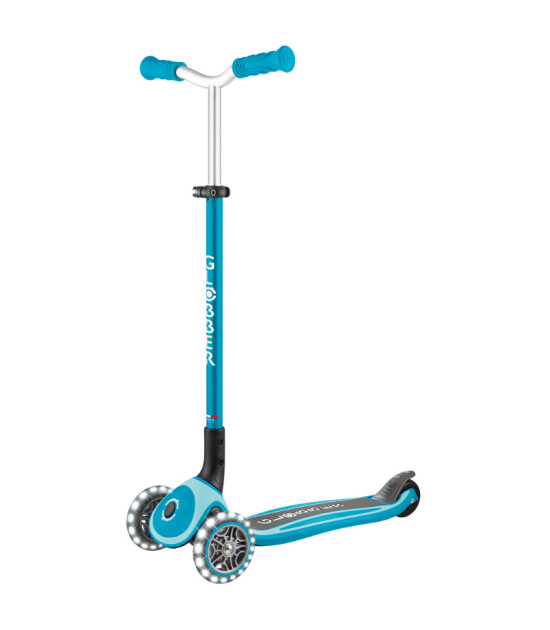 Globber Master Işıklı Katlanabilir Scooter // Okyanus Mavisi