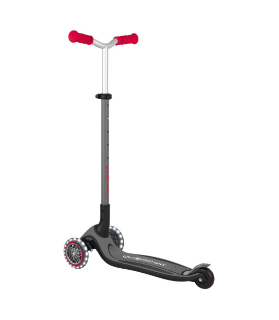 Globber Master Işıklı Katlanabilir Scooter // Kırmızı - Siyah