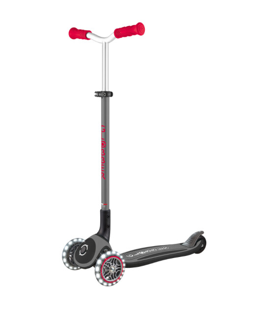 Globber Master Işıklı Katlanabilir Scooter // Kırmızı - Siyah