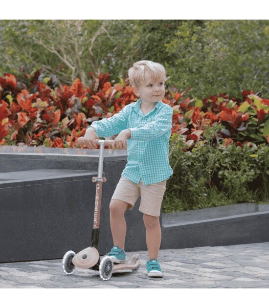 Globber Junior Ecologic Katlanabilir Işıklı Scooter - Berry