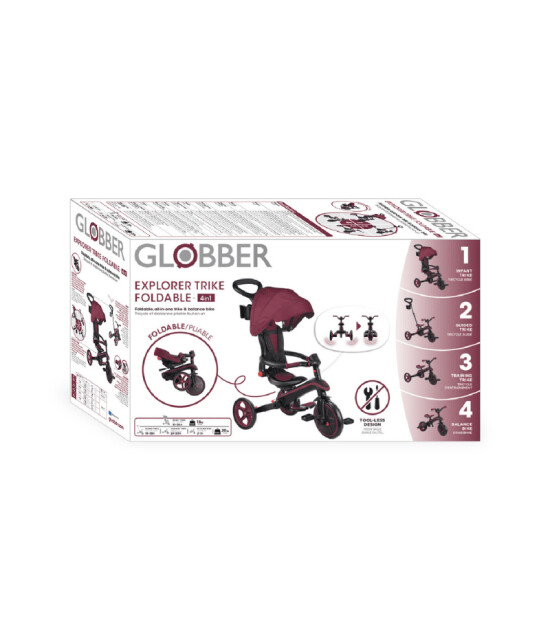 Globber Explorer 4in1 Katlanabilir Bisiklet // Bordo